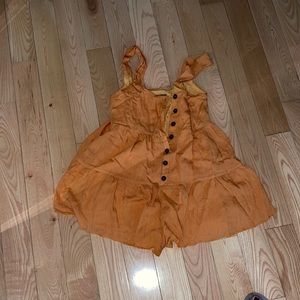 Urban Outfitters orange button up romper